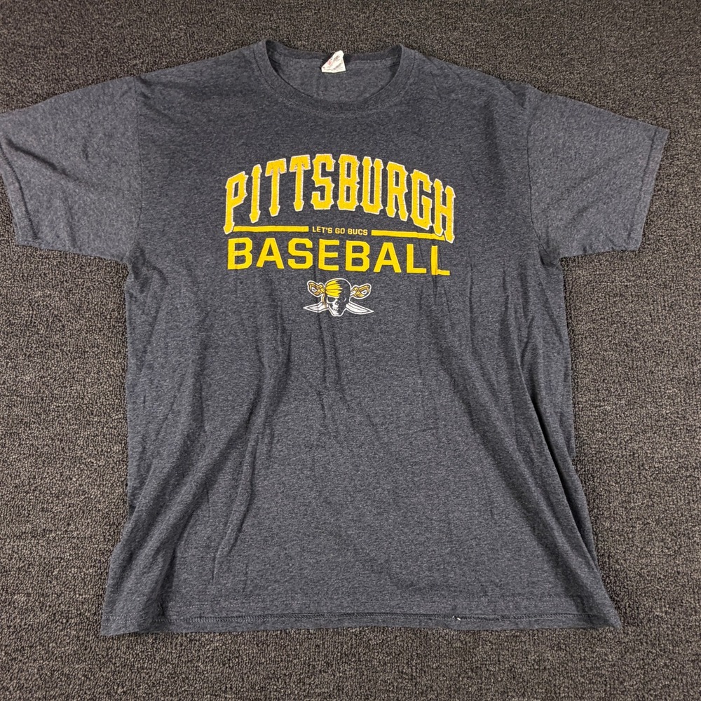 Pittsburgh Pirates Vintage T Shirt Mens L Gray MLB Baseball Fruit of the Loom